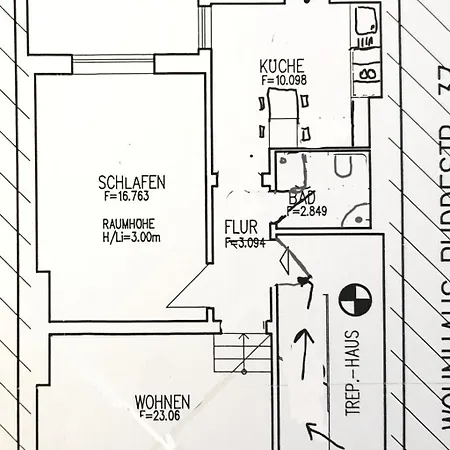 Exklusive 3-zimmer-wohnung, 2 Ebenen, Messe, Zentrum, 67 M2